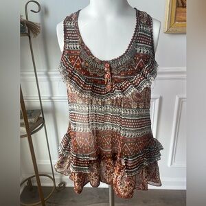 Embellished Boho Sleeveless Blouse